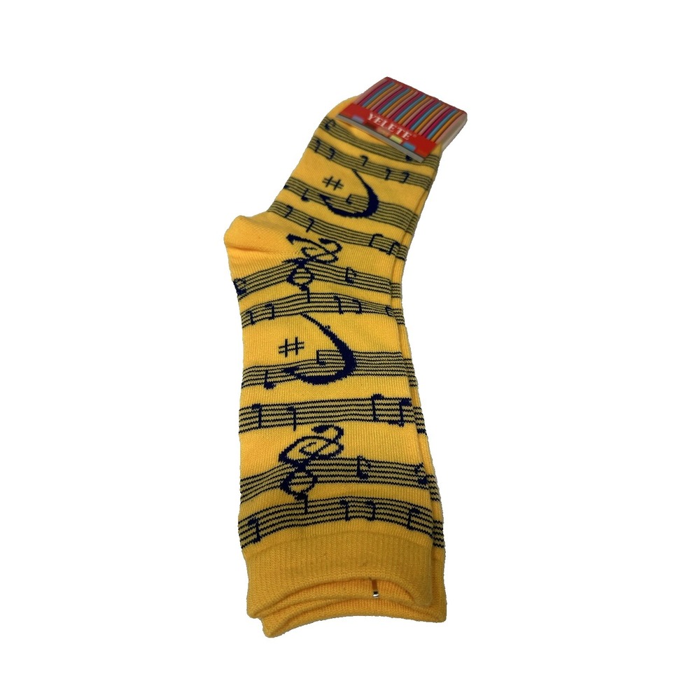 1 pair YELETE womens music knee high crew socks size 9-11